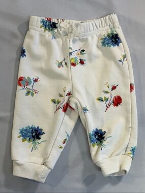 GAP Cream Joggers with Multicolor Floral Print